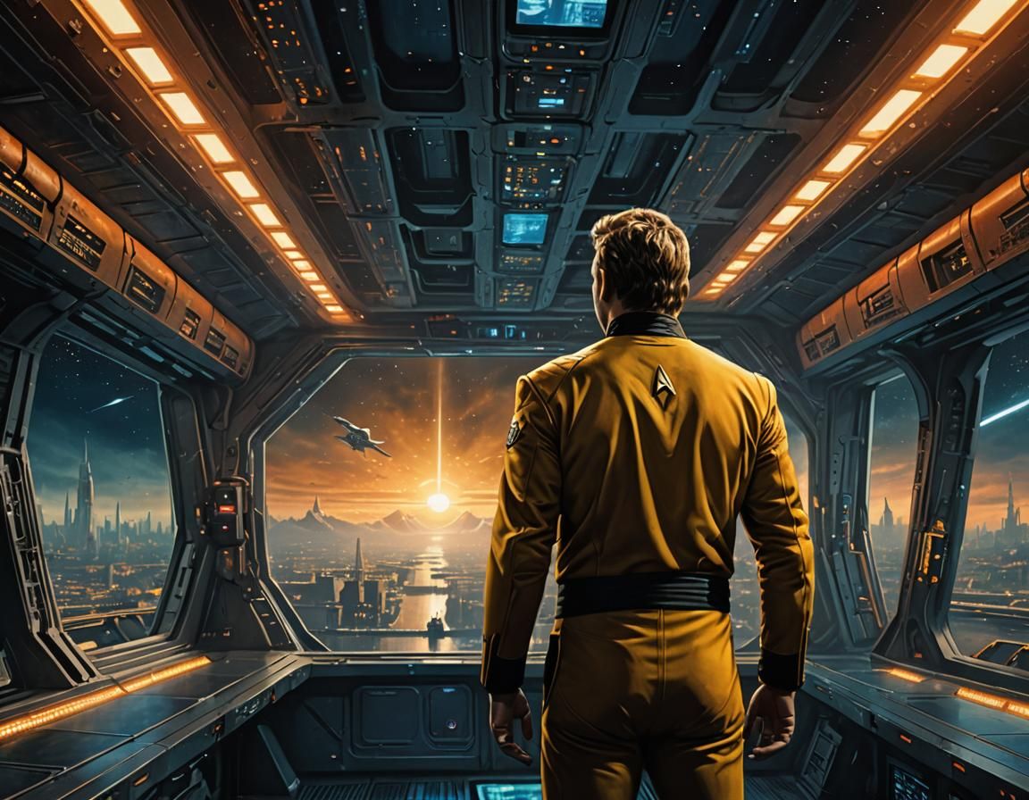 Captain Kirk on the Enterprise Bridge: Digital Matte Paintin...