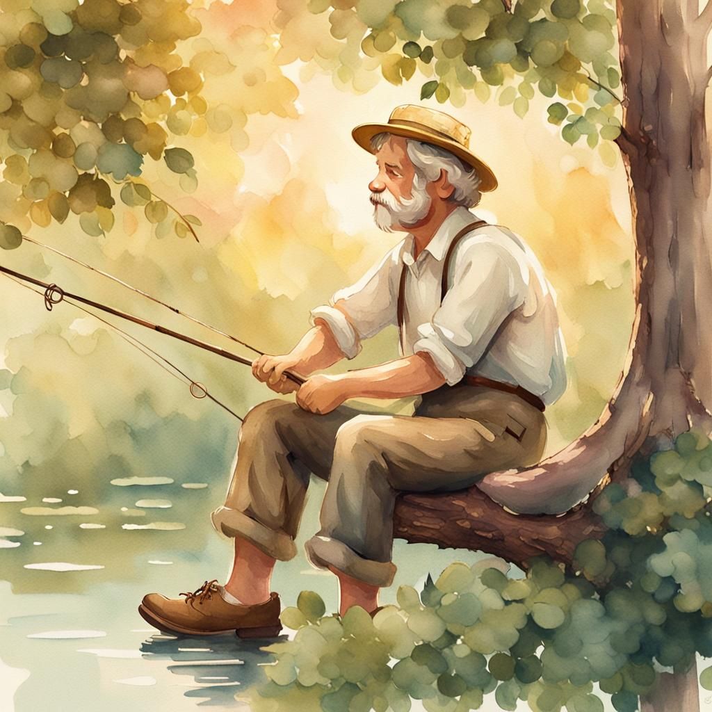 Huckleberry Finn Illustration in Impressionist Style