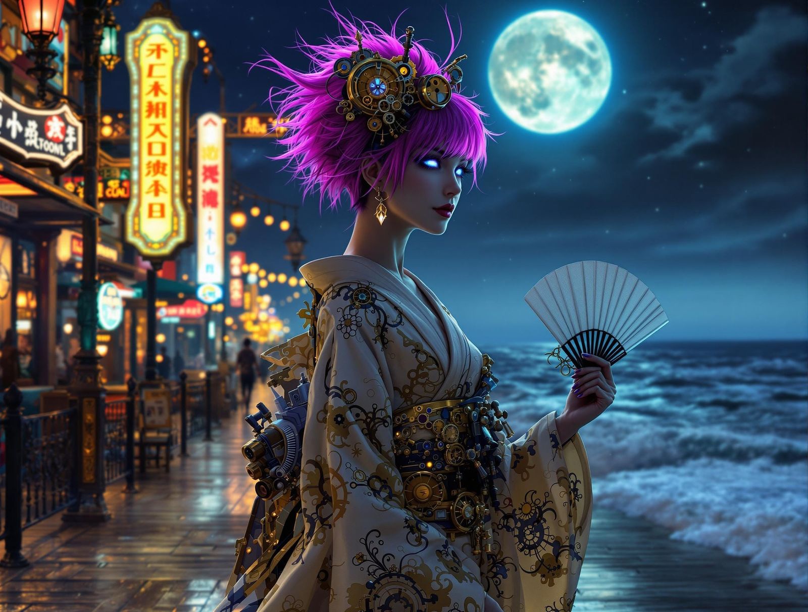 Steampunk Geisha on Boardwalk, Brian Froud and Alphonse Much...
