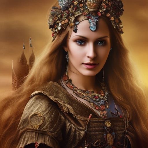 Romania as a Woman: Traditional Digital Portrait