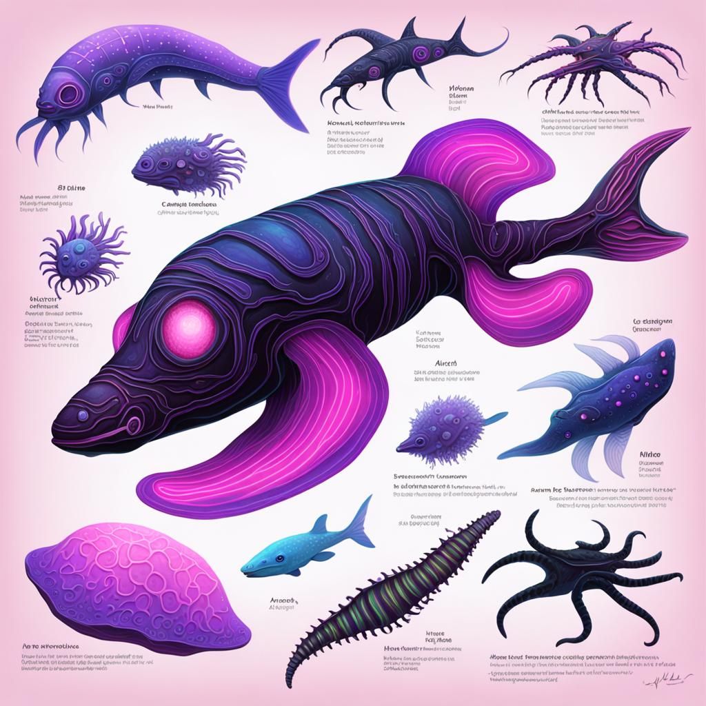 Alien Exoplanet Specimens: Technical Illustration