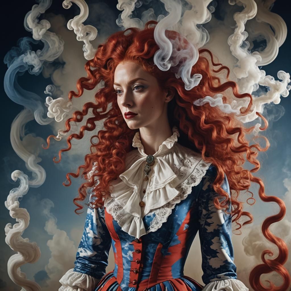 Surreal Woman in Dreamlike Portrait Inspired by Dali