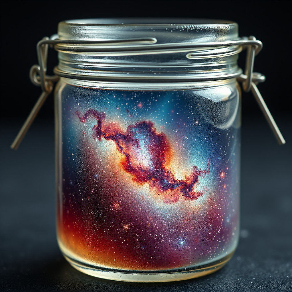 Milky Way Galaxy in Antique Jam Jar