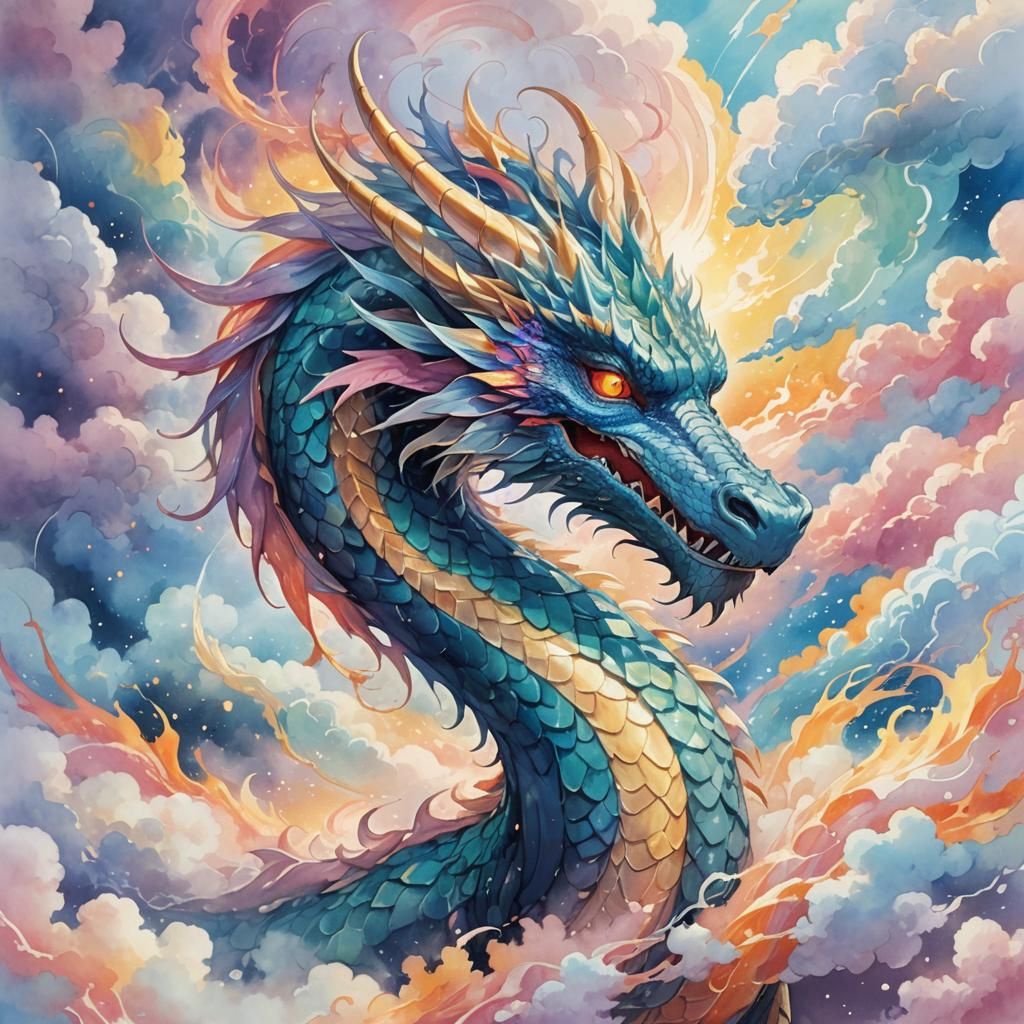 Air Dragon Portrait in Anime Style