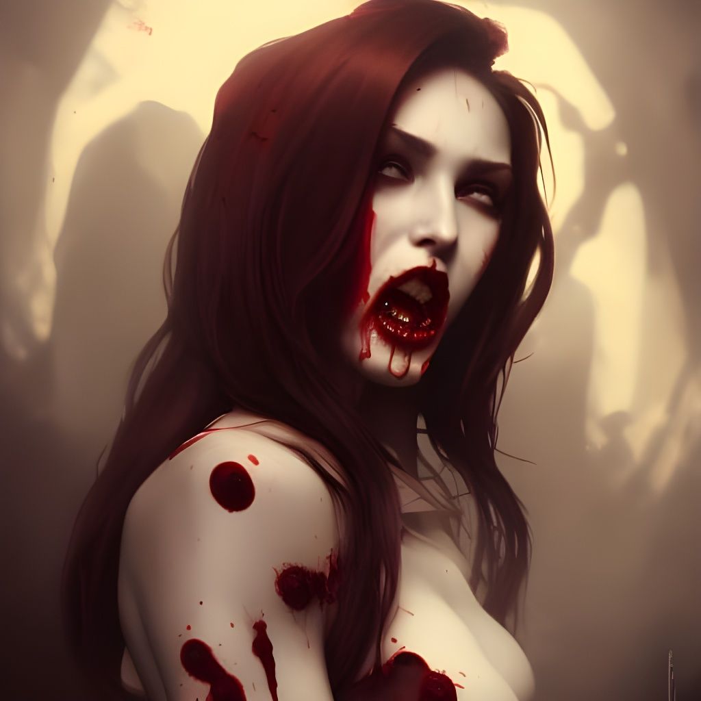 Vampire Portrait in Art Nouveau Style