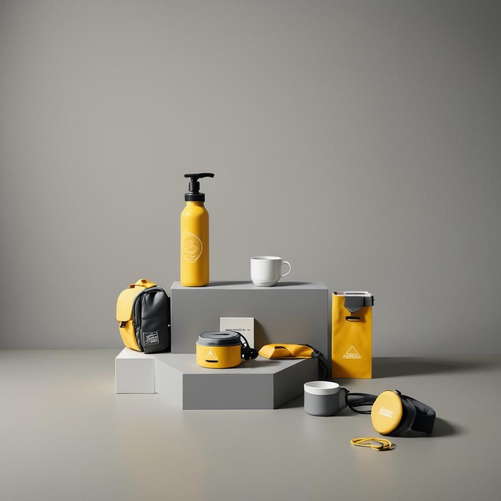 Modern Studio Displaying Apparel in Geometric Style