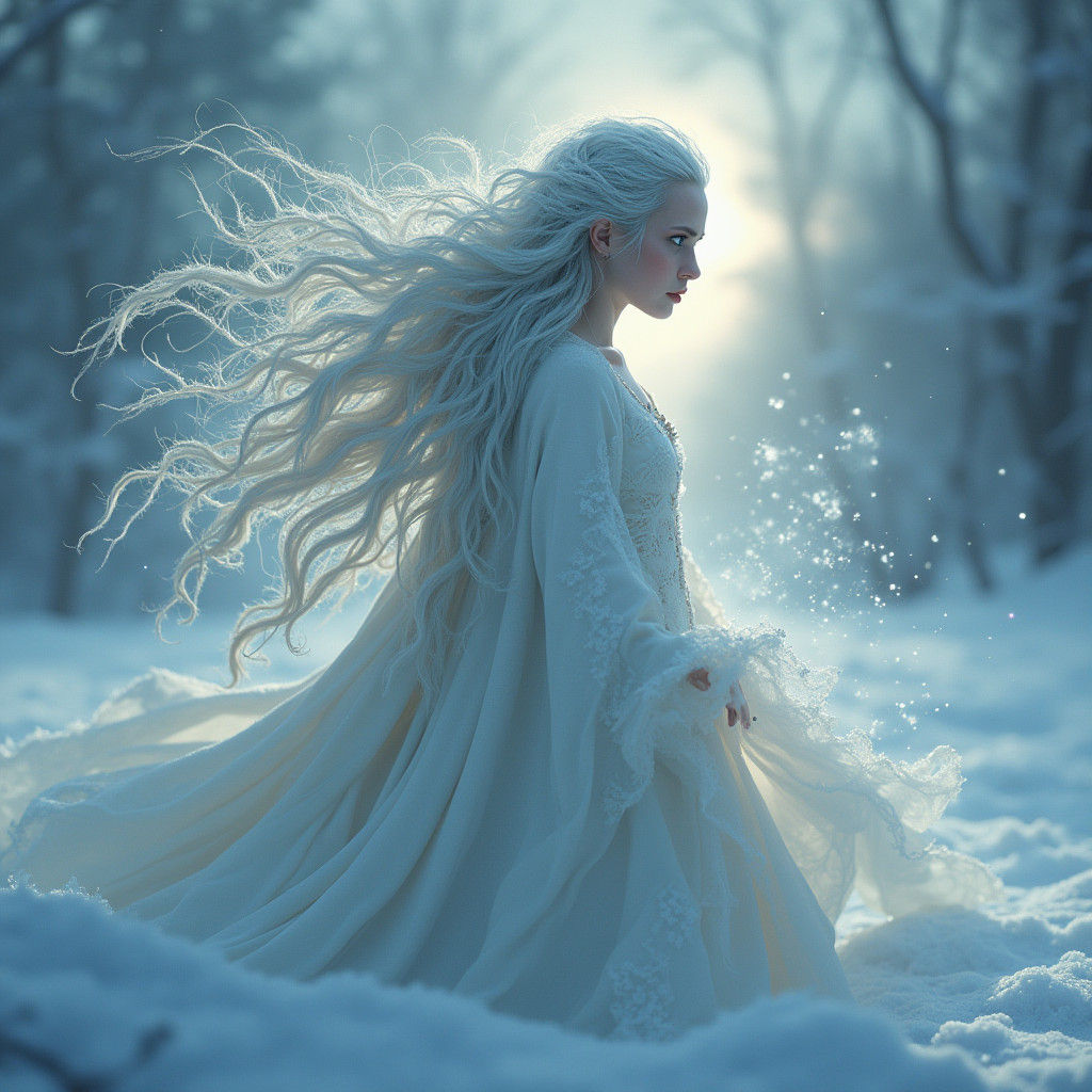 Ethereal Viking Sorceress in Frozen Tundra