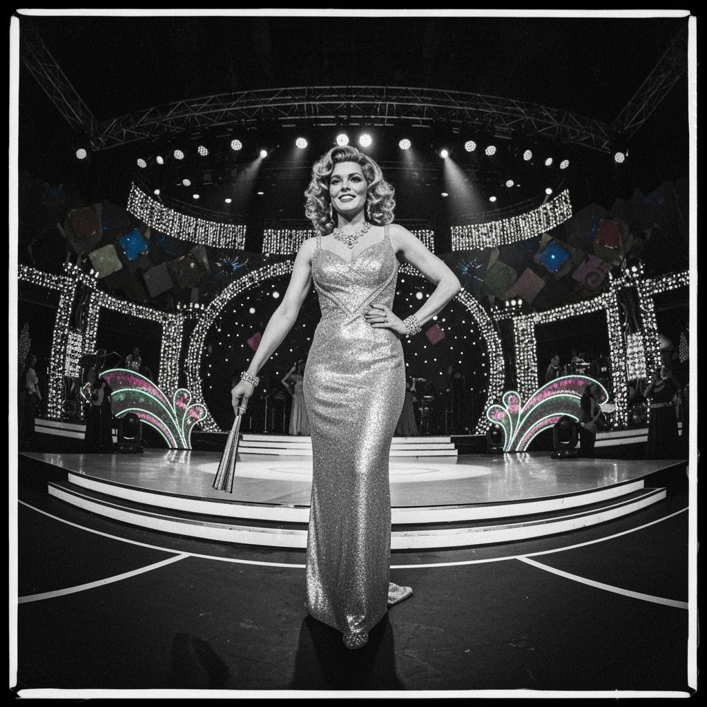 Luxurious Circus Director in Futuristic Noir Style