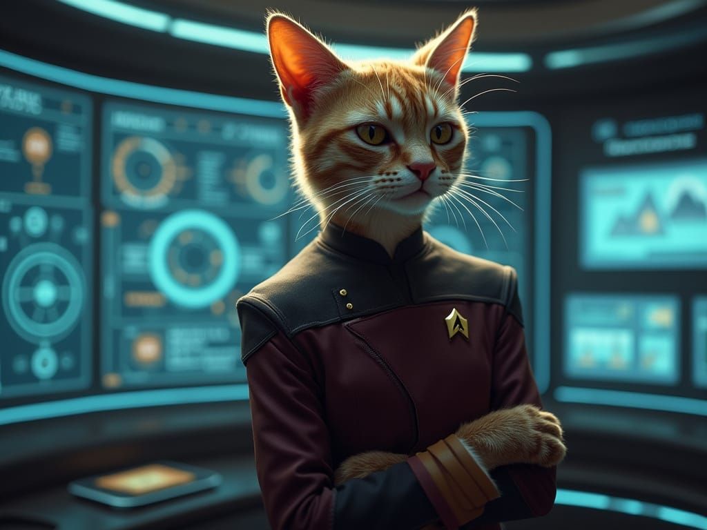 Vulcan Cat Professor in Star Trek Classroom