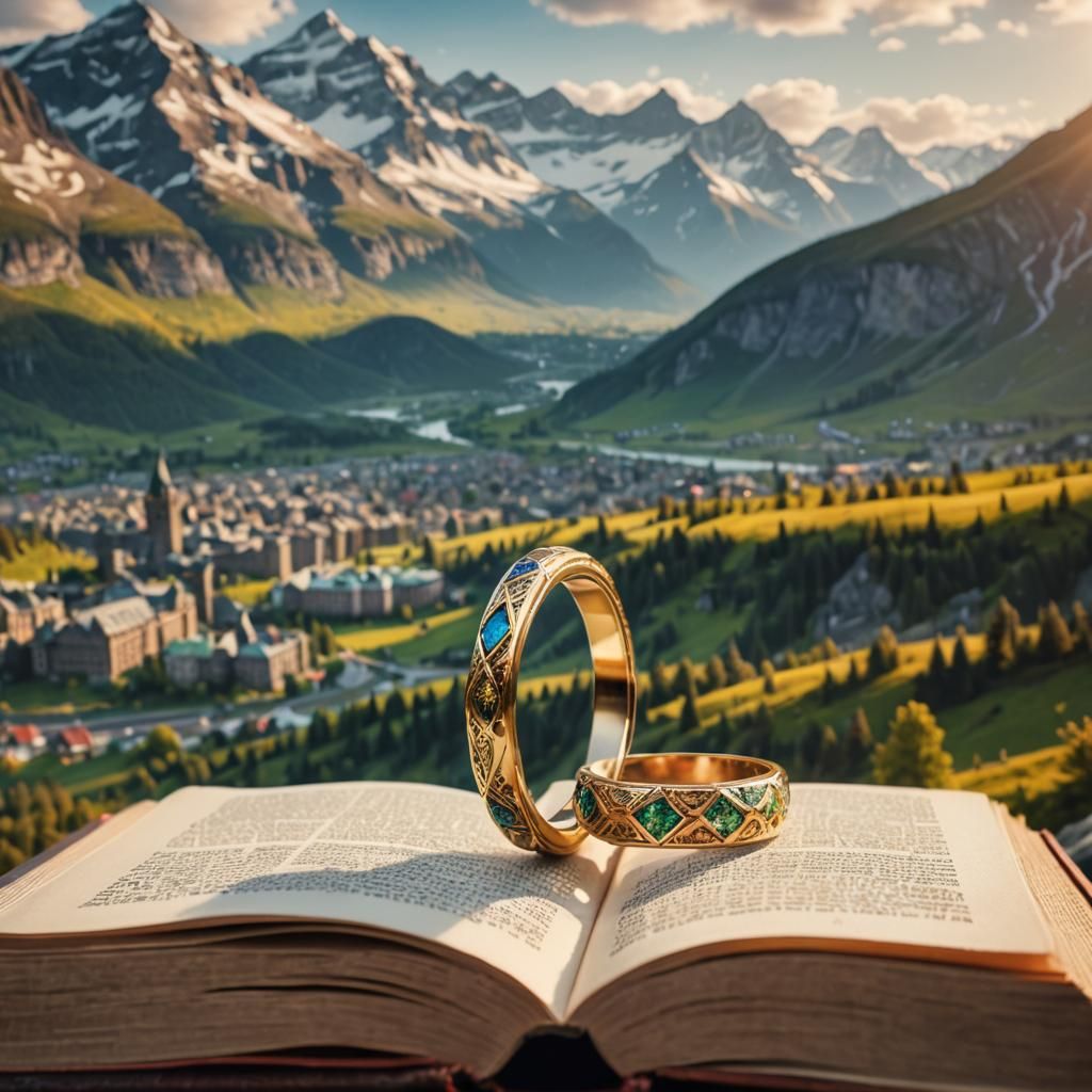 Mystical City Within Ring, Hyperrealistic Landscape Photogra...