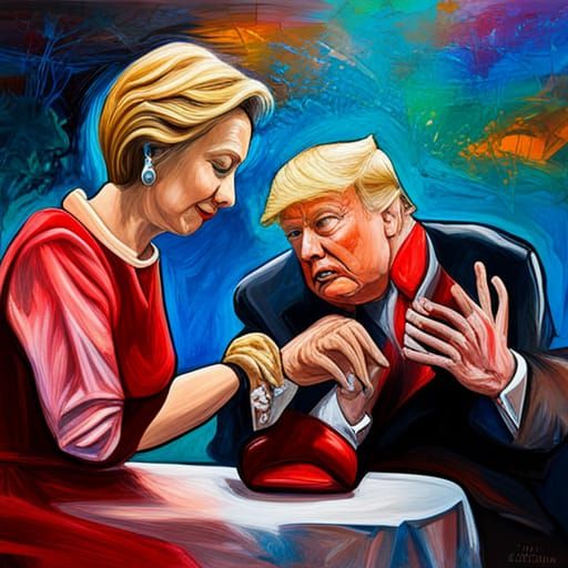 hilary clinton  kissing donald trump