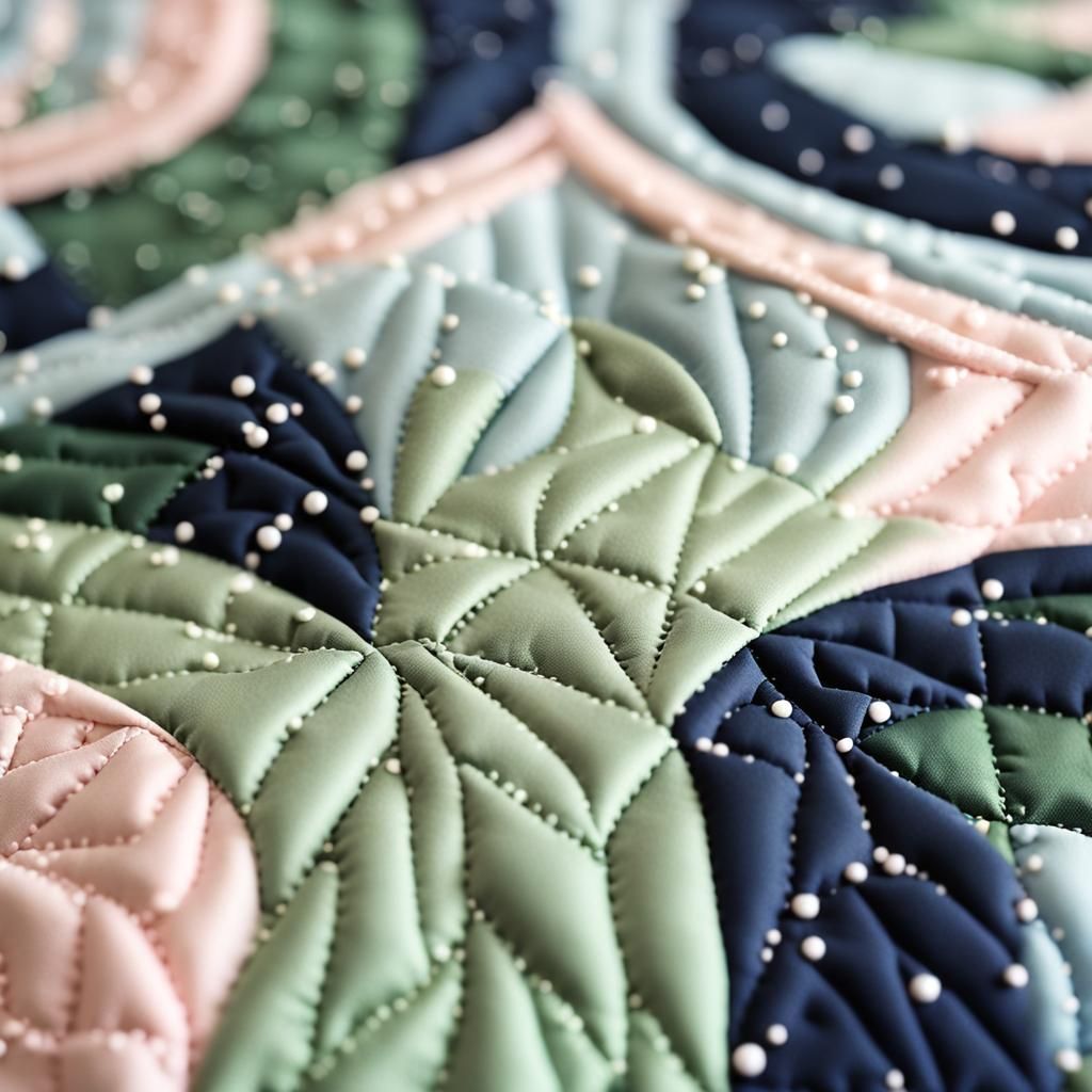 Quilted Christmas Ornament in Pastel Colors