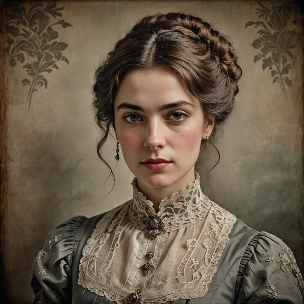 Beautiful French Woman Portrait, Circa 1900's