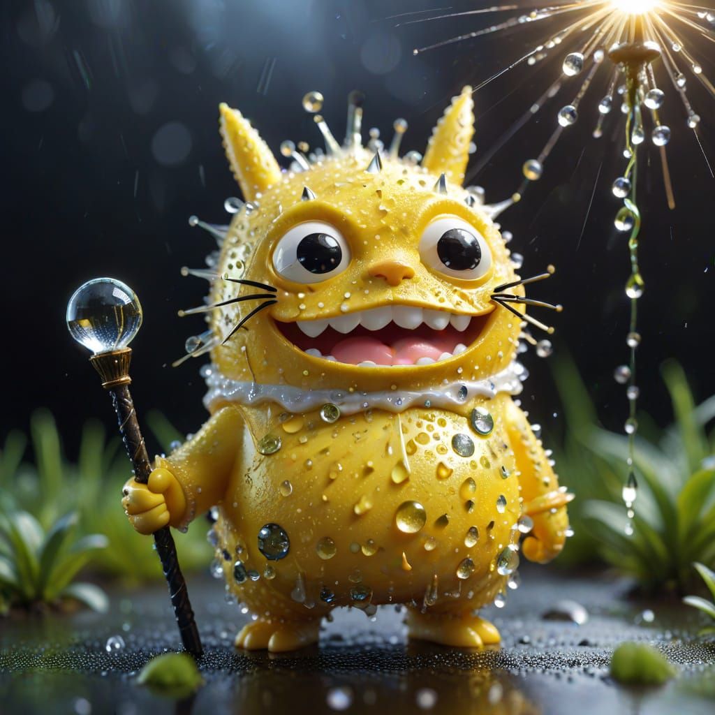 Surreal Macro Photography of Chibi SpongeBob Totoro Mutant