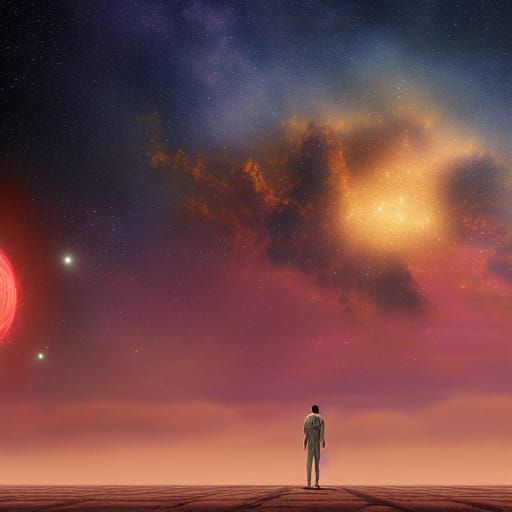 Cosmic Universe: Bright Stars in Detailed Matte Painting