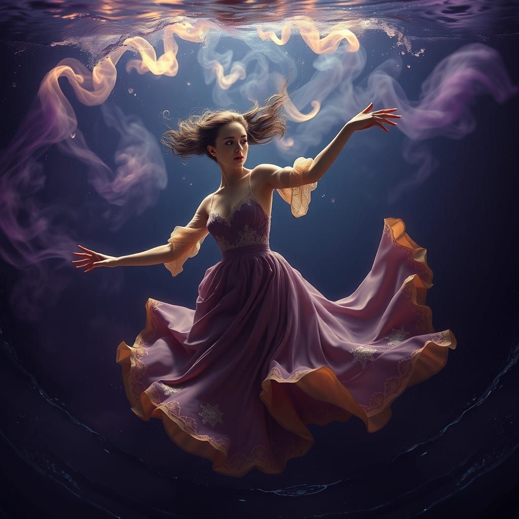 Ethereal Dancer in Dark Fantasy Pool