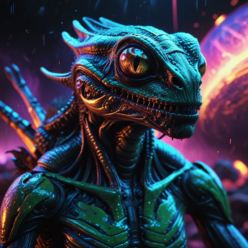 Xenomorph hybrid between frog and dragonfly #03