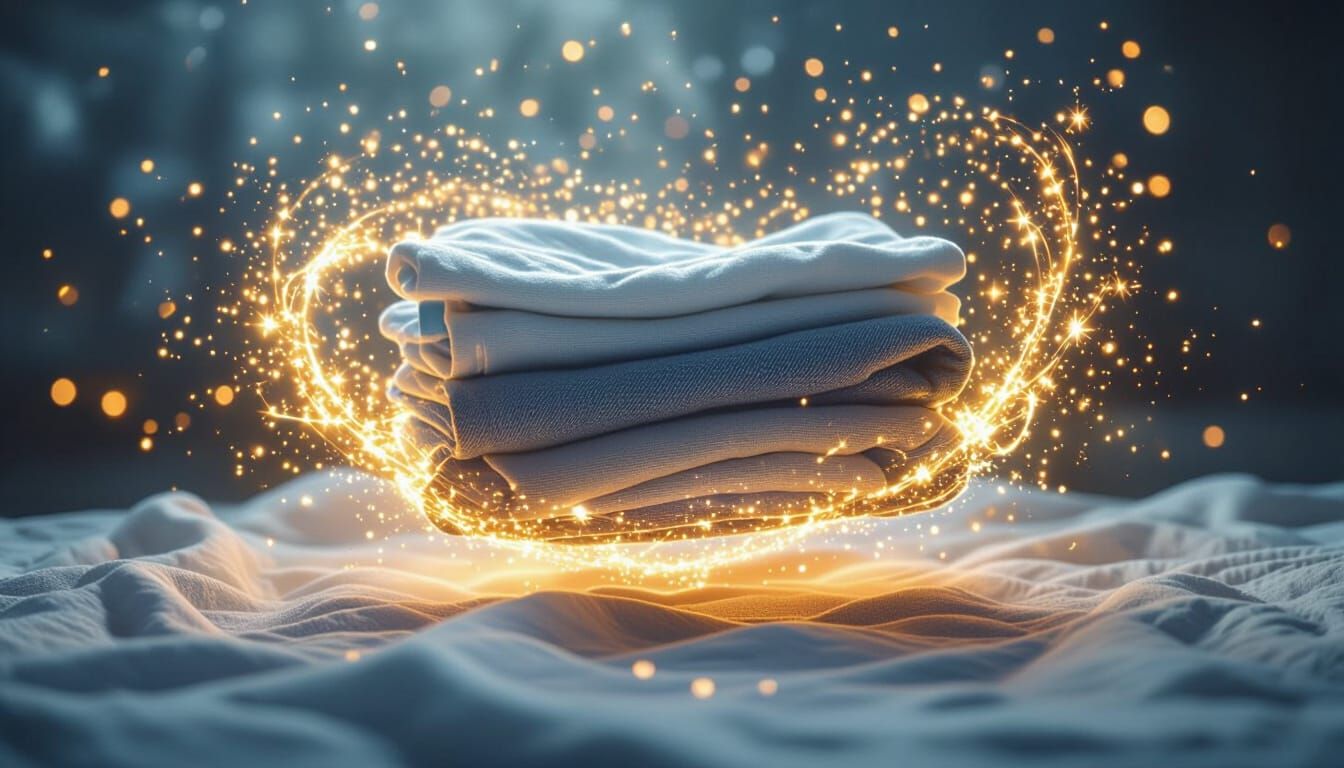Magical Laundry Folds Itself in Mid-Air with Sparkles