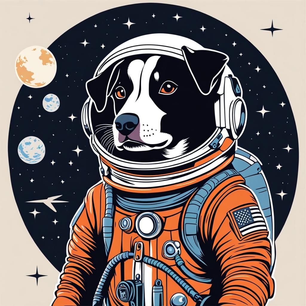 Astronaut Dog in Space