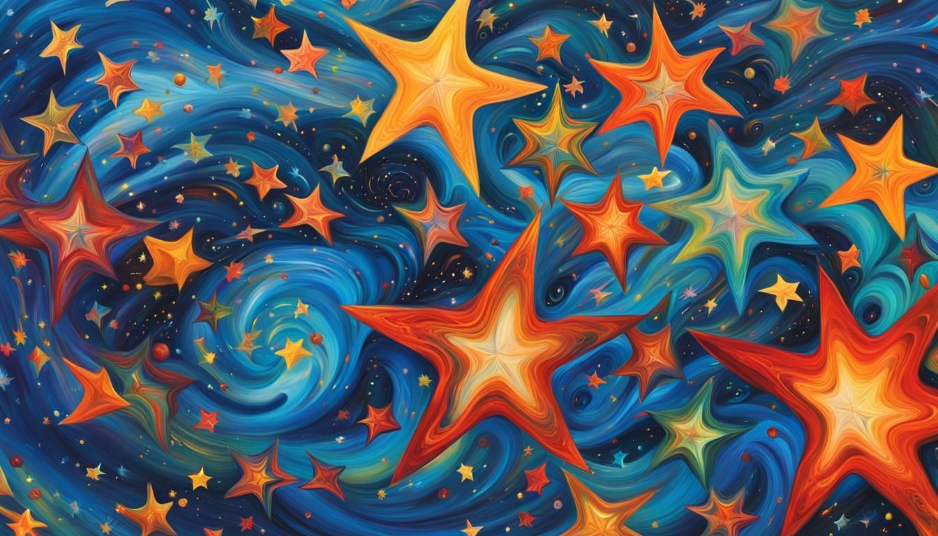 Abstract Swirling Stars in Cosmic Expressionist Style