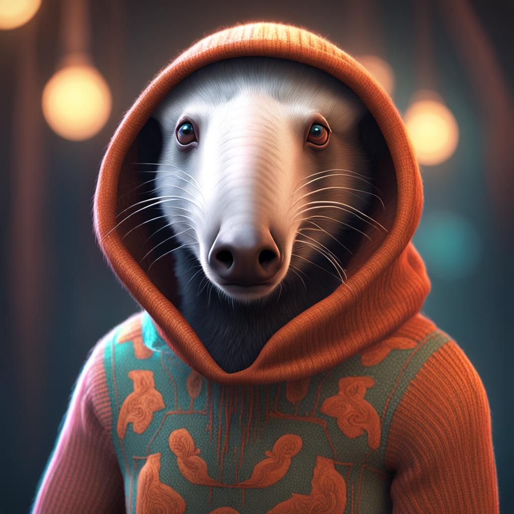 Anteater in Sweater: Hyperdetailed Artstation Portrait