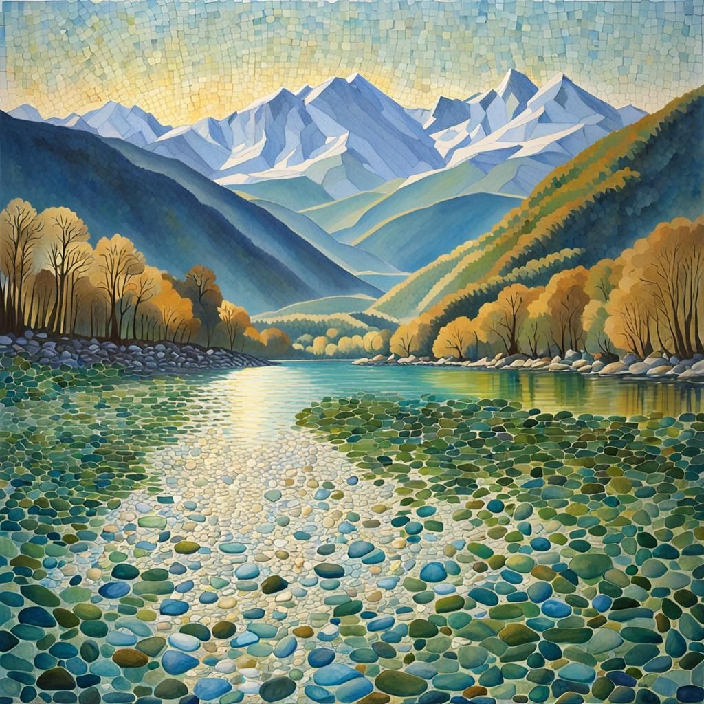 Alpine Lake Painting in Heidelberg School Style