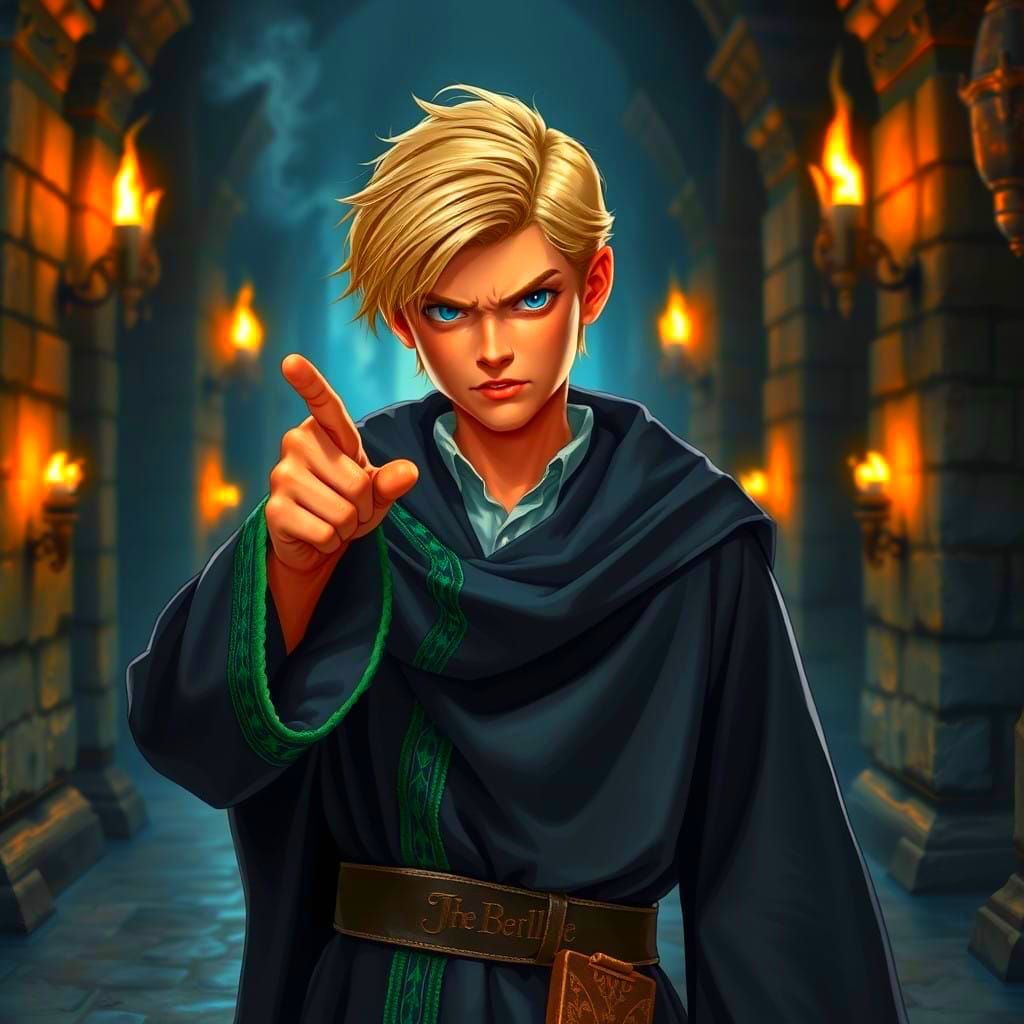 Aristocratic Wizard Shouts in Defiance, Grand Castle Backgro...