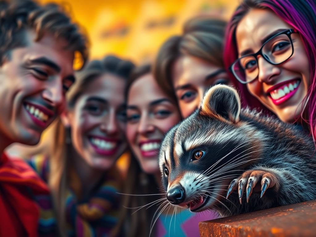 Vibrant Group of Friends in Hyperrealistic Splash Art