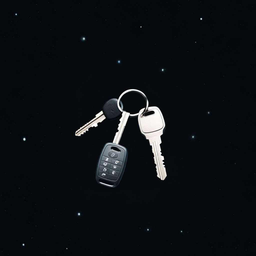 Car Keys Float Through Outer Space
