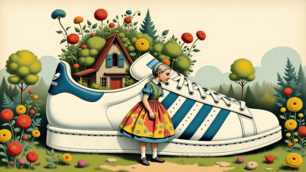 Old Woman in a Shoe, Beatrix Potter Illustration