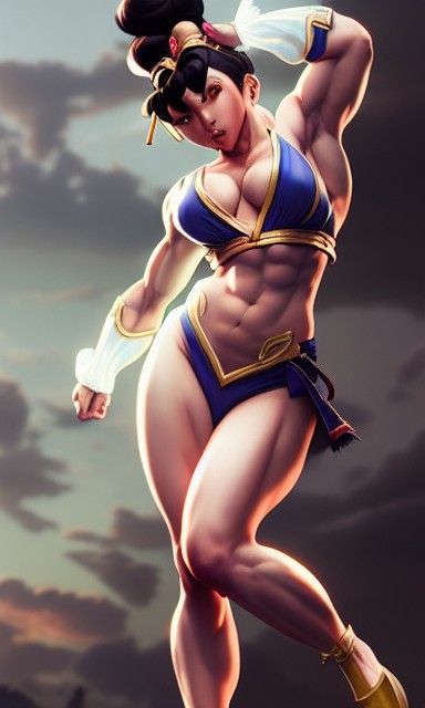 Detailed Digital Art of Chun-Li from Street Fighter