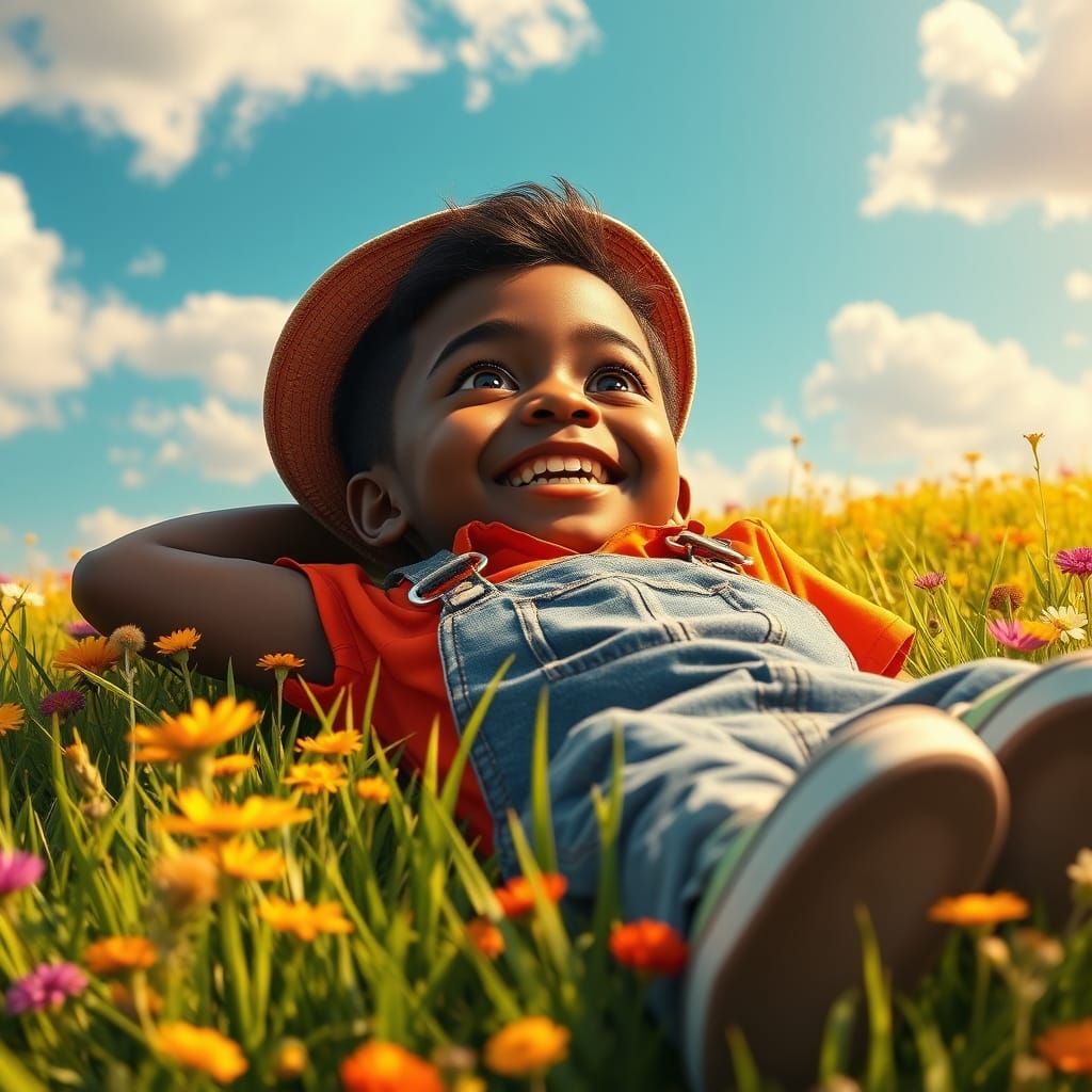 Joyful Summer Afternoon in Vibrant Wildflowers