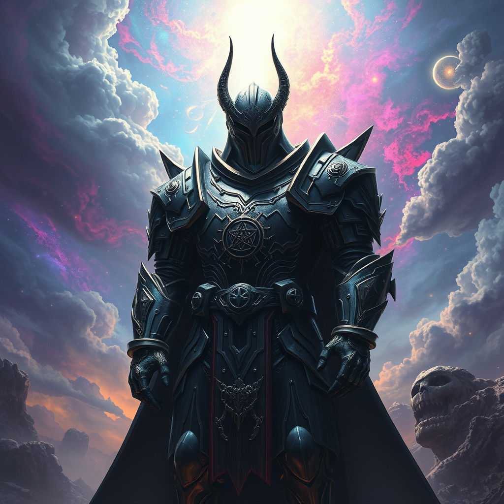 Void Knight in Psychedelic Space Art