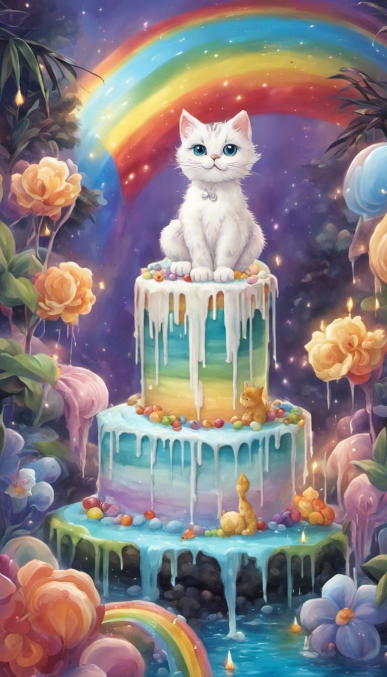Cat's First Birthday Party by Waterfall