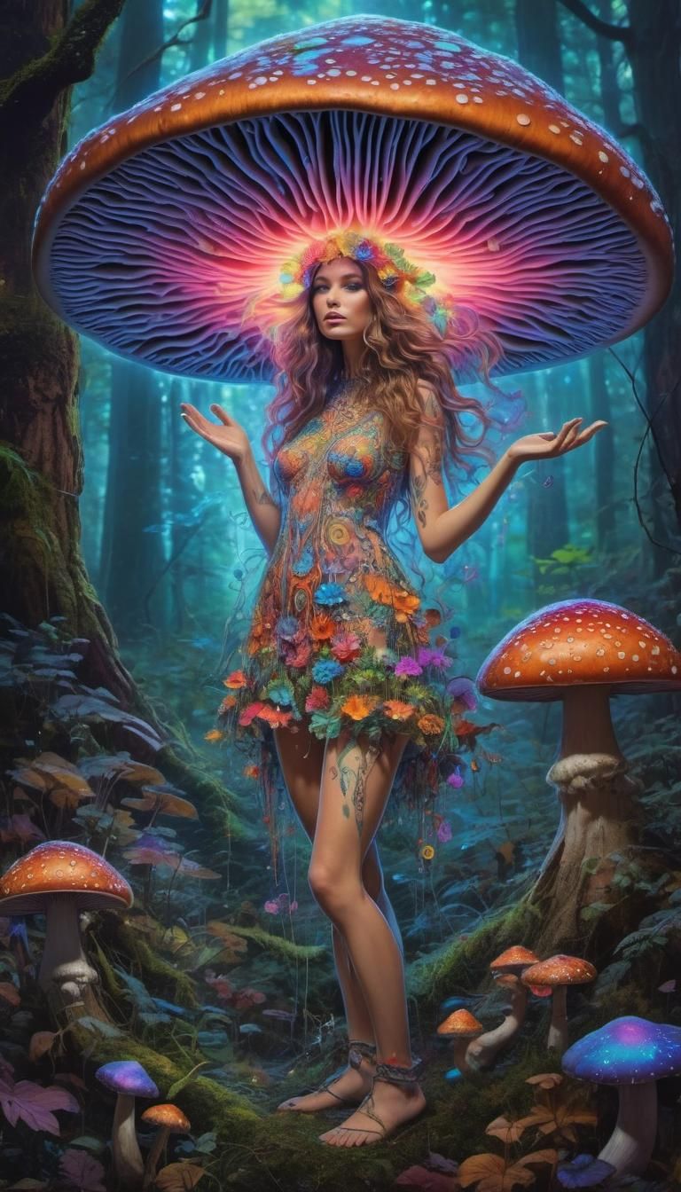 1960s Mushroom goddess