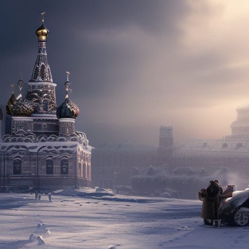 Dramatic Russian Winter Digital Matte Painting