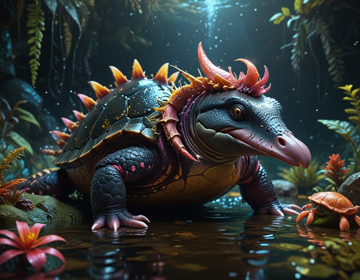 Fantastical Creature in Vibrant, Detailed Matte Painting