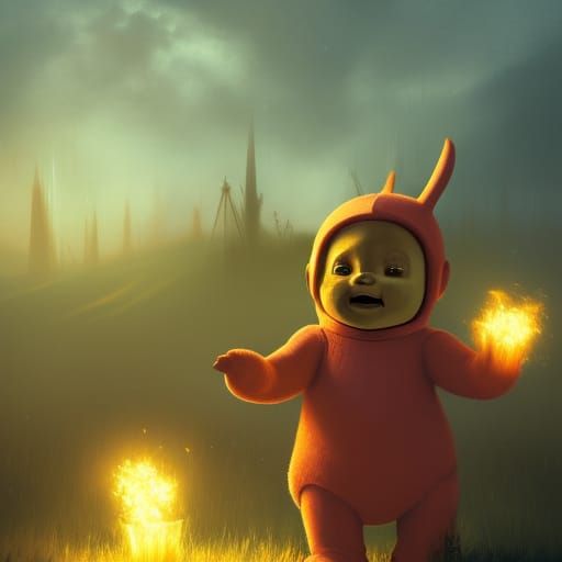 Teletubbies in Dark Fantasy Style