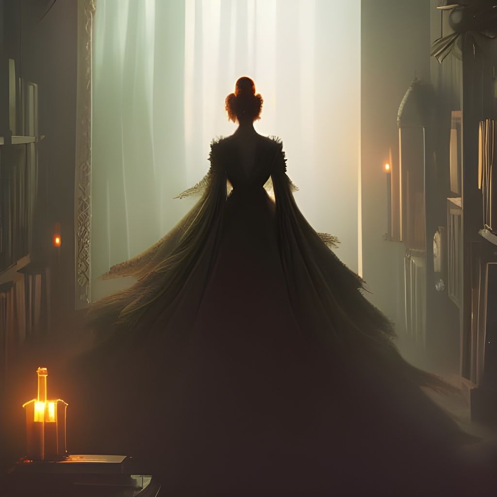 Victorian Man Reading by Candlelight in Romantic Style