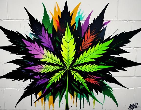 Cannabis Graffiti Art in Street Style