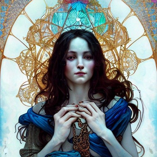 Captive Woman: A Detailed Matte Painting Portrait