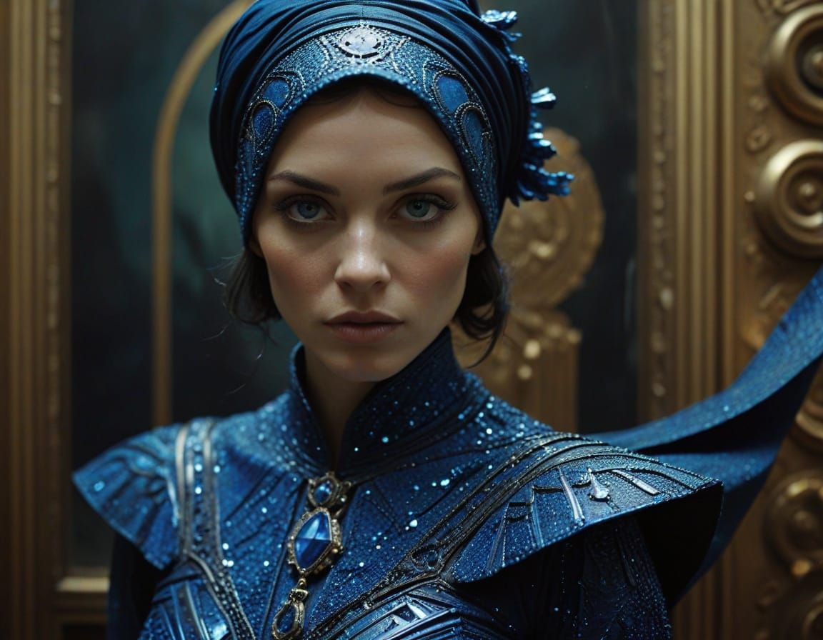 Vintage Art Deco Thief in Azurite Blue