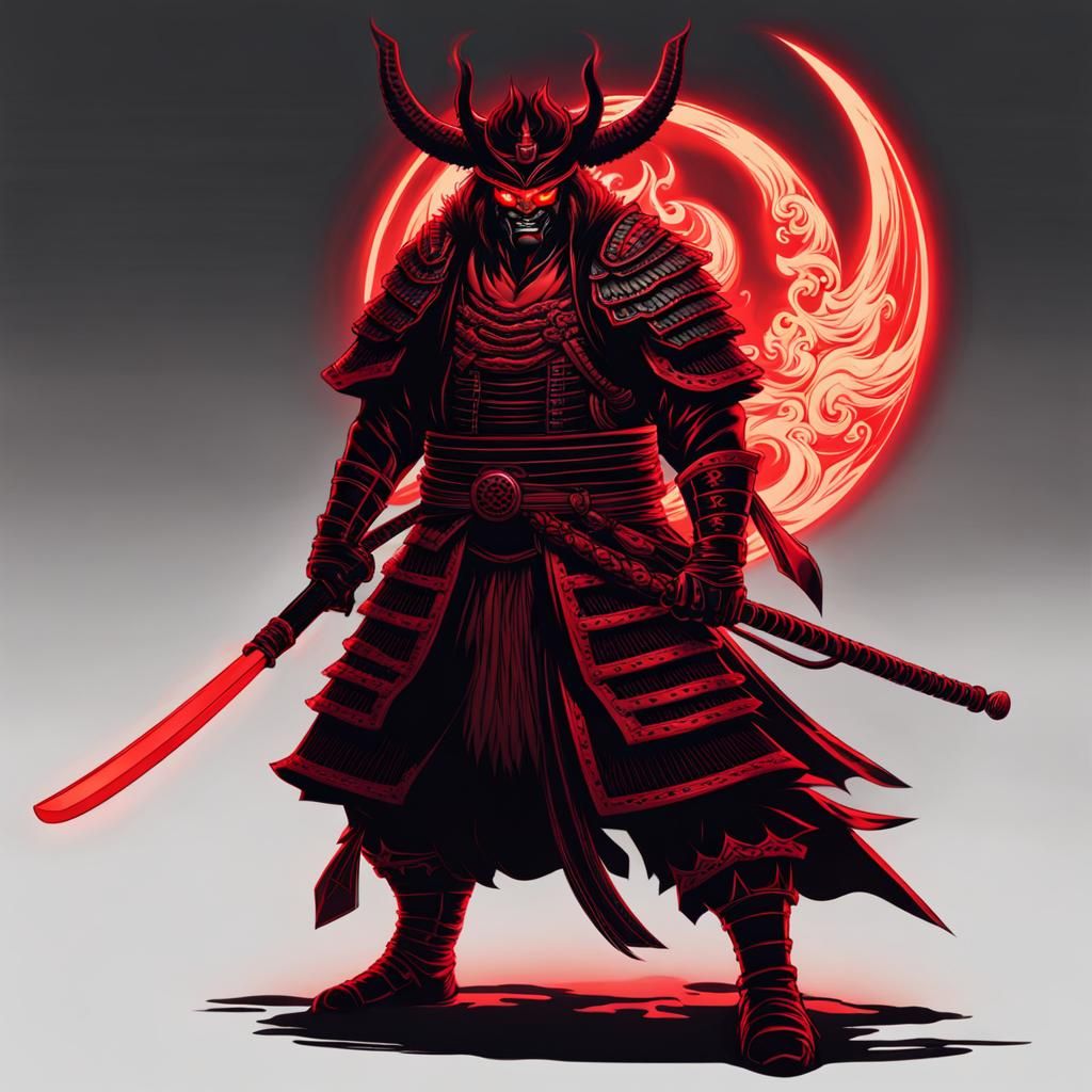 Demon Samurai with Glowing Katana