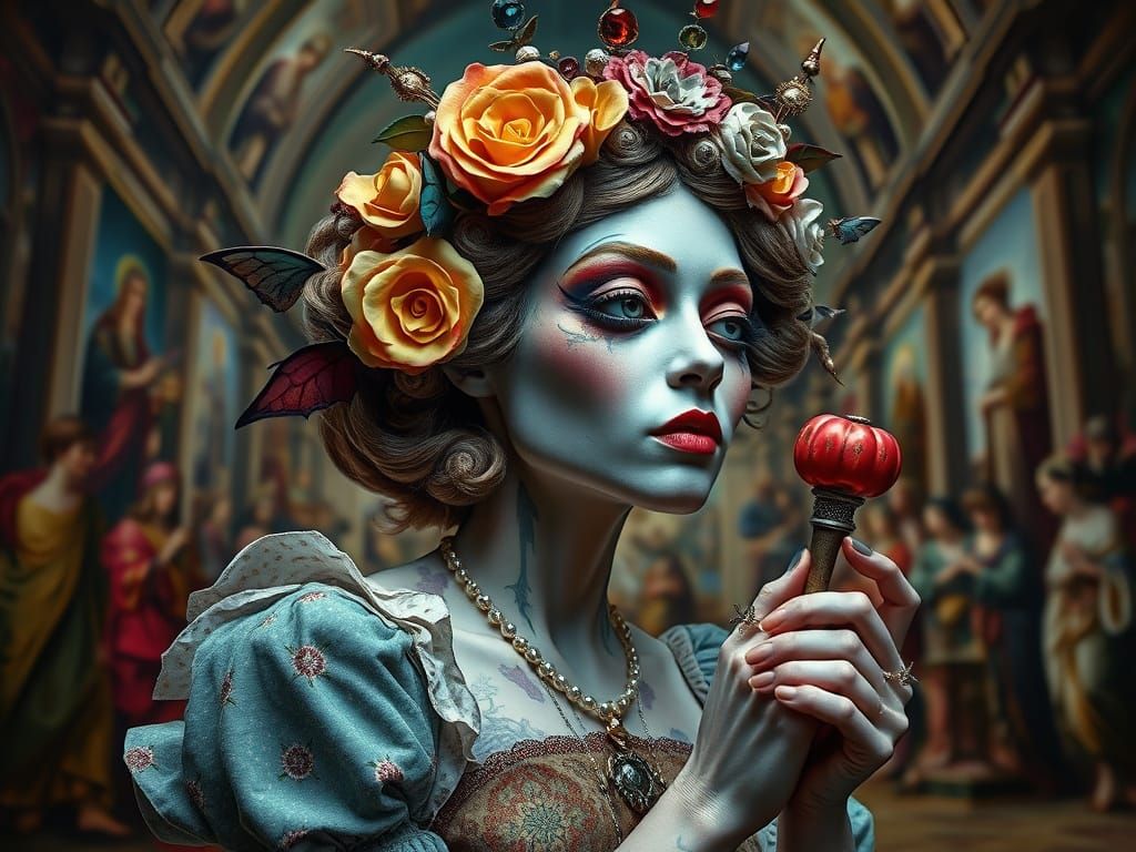 Surreal Woman of Love in Dreamlike Composition