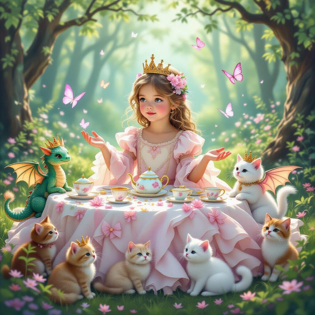 Magical Tea Party in Enchanted Forest Glade