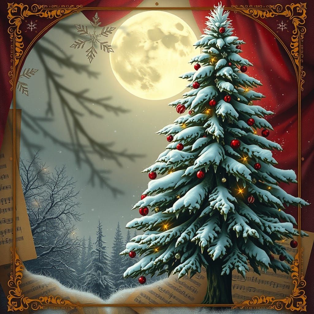 Mystical Christmas Wonderland in Mixed Media