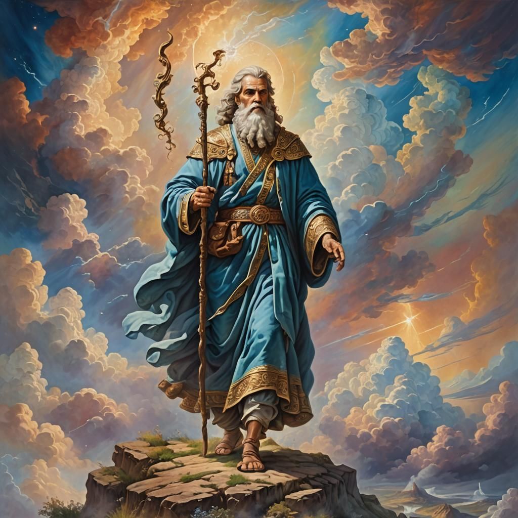 Abraham in Ethereal Fantasy Landscape Painting