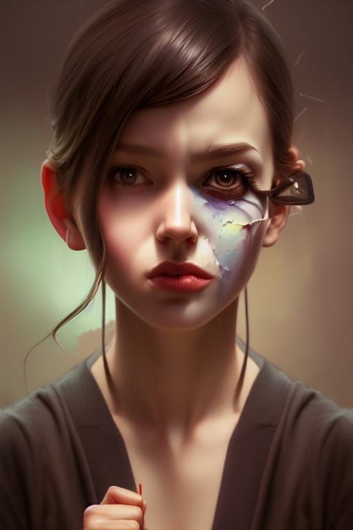 Contrasting Realities: A Detailed 3D Digital Art Piece