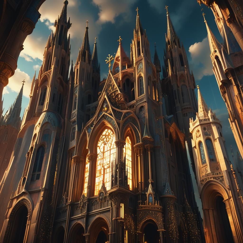 Majestic Church Inspired by Gaudí and Beksiński