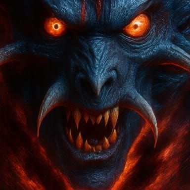 Hyperrealistic Demon Prince of Darkness in Aura of Destructi...